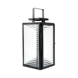 Ribbed Glass Lantern Black - thumbnail 3