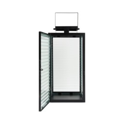 Ribbed Glass Lantern Black - thumbnail 2