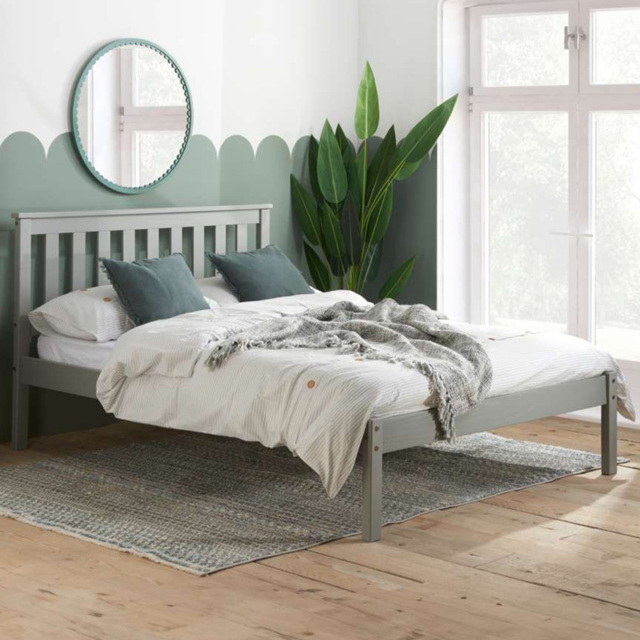 Denver King Size Grey Wooden Bed - image 1