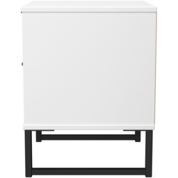 Crowndale Fluted 2 Drawer White Matt Compact Bedside Cabinet Ready Assembled - thumbnail 3
