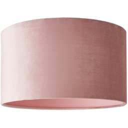 ValueLights Reni Blush Velvet Drum Ceiling Lamp Shade 35cm