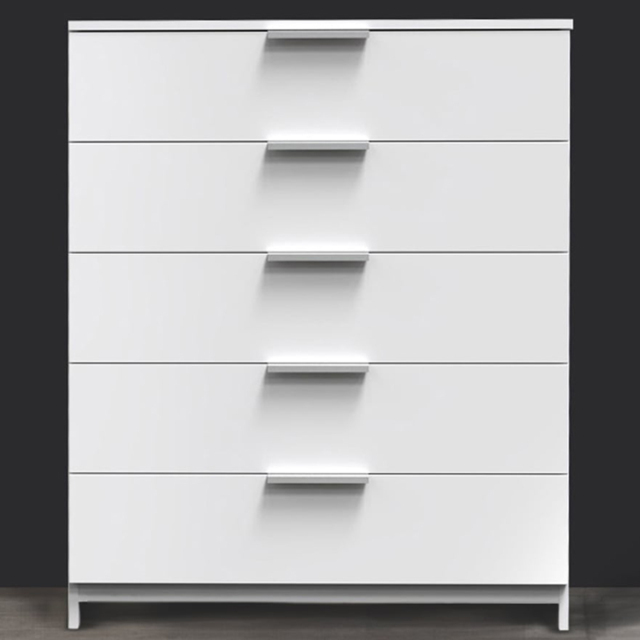 Crowndale Plymouth White 5 Drawer Chest Ready Assembled - image 1