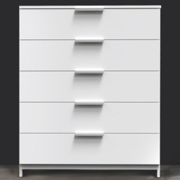 Crowndale Plymouth White 5 Drawer Chest Ready Assembled