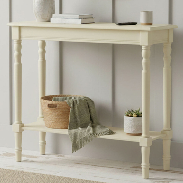 Premier Housewares Heritage Antique White Single Shelf Console Table - image 1