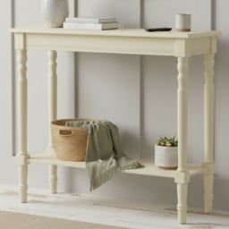 Premier Housewares Heritage Antique White Single Shelf Console Table