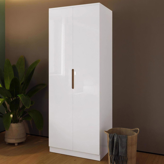 FWStyle Veloce White Gloss 2 Door Wardrobe - image 1