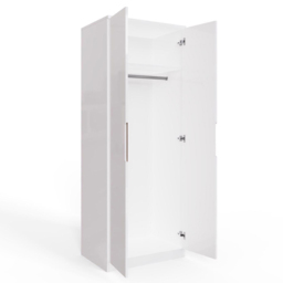 FWStyle Veloce White Gloss 2 Door Wardrobe - thumbnail 3