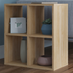 Decorotika Hansen 4 Shelf Oak Side Table - thumbnail 1
