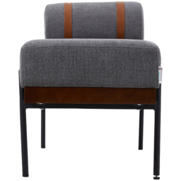 Living and Home 2 Seater Dark Grey Cylindrical Bolster Chaise Lounge Bench - thumbnail 4