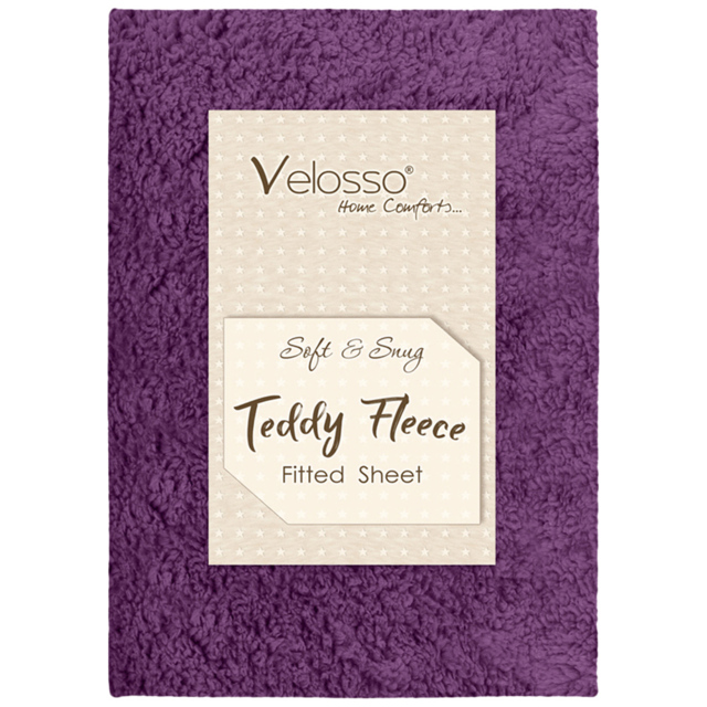 Velosso Double Purple Teddy Fleece Fitted Sheet - image 1