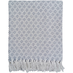 Rapport Home Silver Eden Recycled Cotton Geometric Throw 178 x 254cm