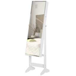 Portland White Lockable Mirror Jewellery Adjustable Armoire - thumbnail 1