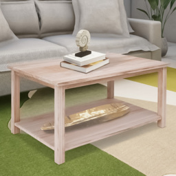 Portofino Single Shelf Light Wood Coffee Table - thumbnail 1