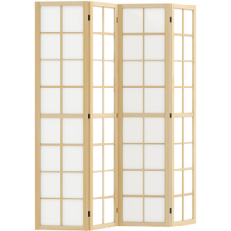 Portland 4 Panel Wooden Folding Indoor Room Partition 160 x 170cm - thumbnail 1