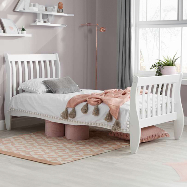 Belford Single White Wooden Bed - image 1