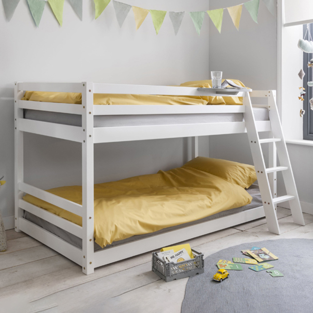 Noa and Nani Hilda White Low Cabin Bed with Bunk Underbed and Play Area