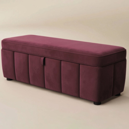 SOLACE+CO Emilie Burgundy Velvet Blanket Box - thumbnail 3