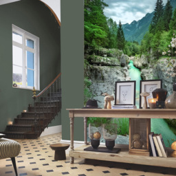 Erismann River Through The Forest Digital 3 Panels Wall Mural - thumbnail 3
