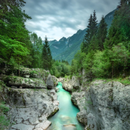 Erismann River Through The Forest Digital 3 Panels Wall Mural - thumbnail 2