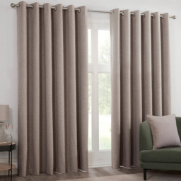Dusk Eyelet Curtain Natural 229cm - thumbnail 1