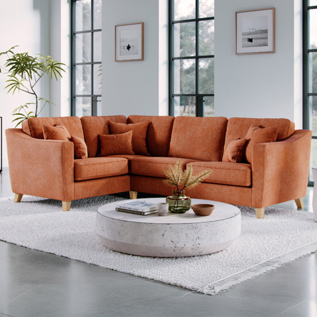 Marlon City Terracotta 3 Seater Right Hand Corner Sofa - image 1