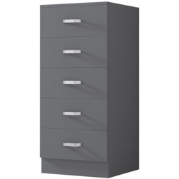 FWStyle Tunis Matt Grey 5 Drawer Slim Chest - thumbnail 2