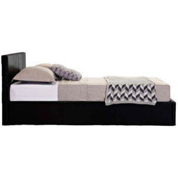 Berlin King Size Black Faux Leather Ottoman Bed - thumbnail 3