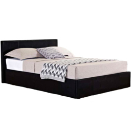 Berlin King Size Black Faux Leather Ottoman Bed - thumbnail 4