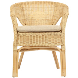 Desser Furniture Adult Sized Natural Wicker Loom Chair with Cushion - thumbnail 3