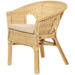 Desser Furniture Adult Sized Natural Wicker Loom Chair with Cushion - thumbnail 2