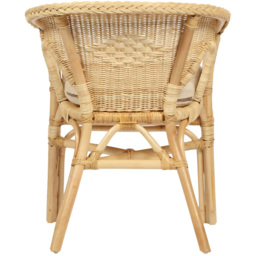 Desser Furniture Adult Sized Natural Wicker Loom Chair with Cushion - thumbnail 4