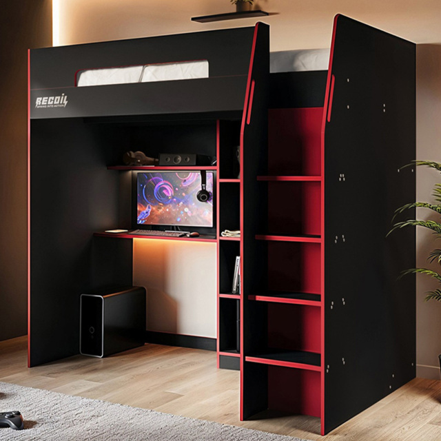 Flair Summit Single Black and Red Gaming High Sleeper - image 1