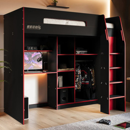 Flair Summit Single Black and Red Gaming High Sleeper - thumbnail 4