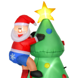 StarBright LED Inflatable Christmas Tree with Santa Claus and Dog Decoration 5.9ft - thumbnail 3