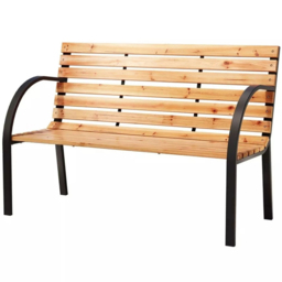 Home Source 2 Seater Metal Frame Curved Garden Bench - thumbnail 2