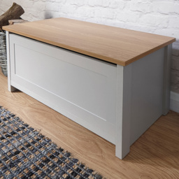 GFW Lancaster Grey Ottoman Storage Bench - thumbnail 1