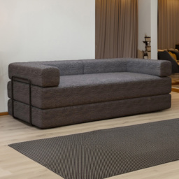 Sliding Wardrobes 4U Grey 3 Seater Larry Fabric Sofa Bed - thumbnail 1