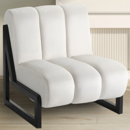 Maeve Velvet White Accent Chair