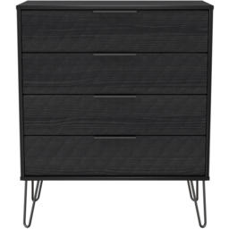 Crowndale Harlequin 4 Drawer Black Ash Chest of Drawers Ready Assembled - thumbnail 3
