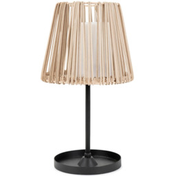 ValueLights Rattan Outdoor Solar Table Lamp