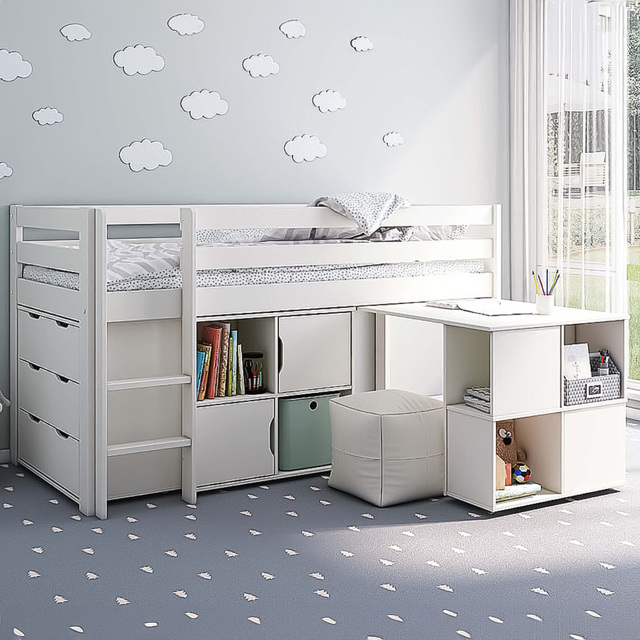 Noomi Midi White Single Continental Mid Sleeper Set - image 1