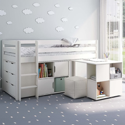 Noomi Midi White Single Continental Mid Sleeper Set - thumbnail 1