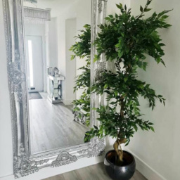 Leaf Ficus Triple Ball Artificial Tree with Copper Metal Planter 182cm - thumbnail 2