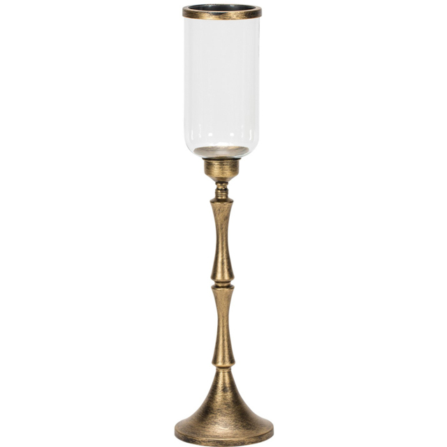 Bronze Standing Tall Hurricane Candle Holder