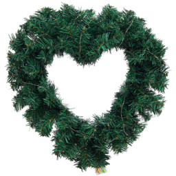 Living and Home Green Artificial Door Wreath 3m LED String Light - thumbnail 1