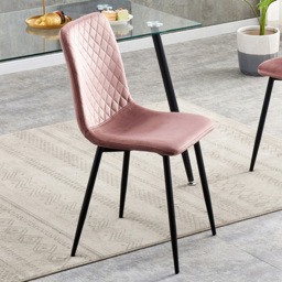 Lexi Pink Velvet Fabric Dining Chairs Set of 4