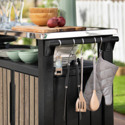 Keter Unity XL Ashwood Outdoor Kitchen Storage Unit with Worktop - thumbnail 3