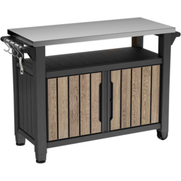 Keter Unity XL Ashwood Outdoor Kitchen Storage Unit with Worktop - thumbnail 2