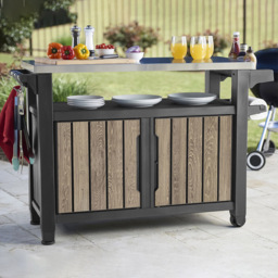 Keter Unity XL Ashwood Outdoor Kitchen Storage Unit with Worktop