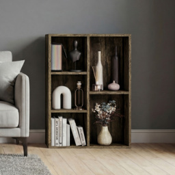 Vida Designs Dark Wood 5 Shelf Cube Storage Unit - thumbnail 3